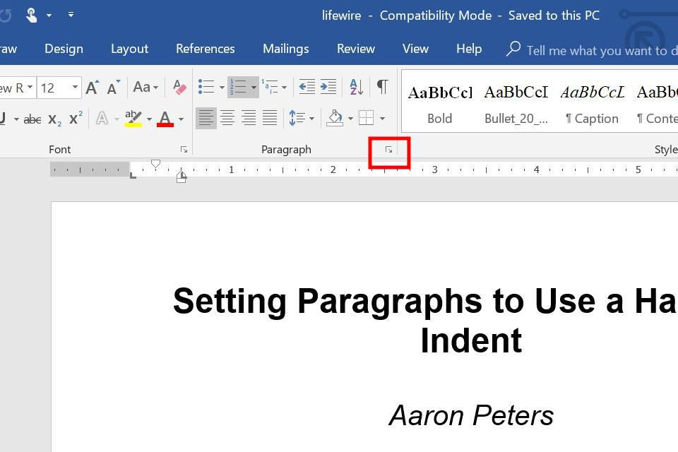 how to do hanging indent on word for mac
